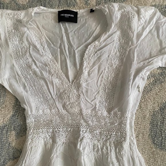 REVOLVE x The Kooples White Lace V-Neck Dress - Picture 3 of 3